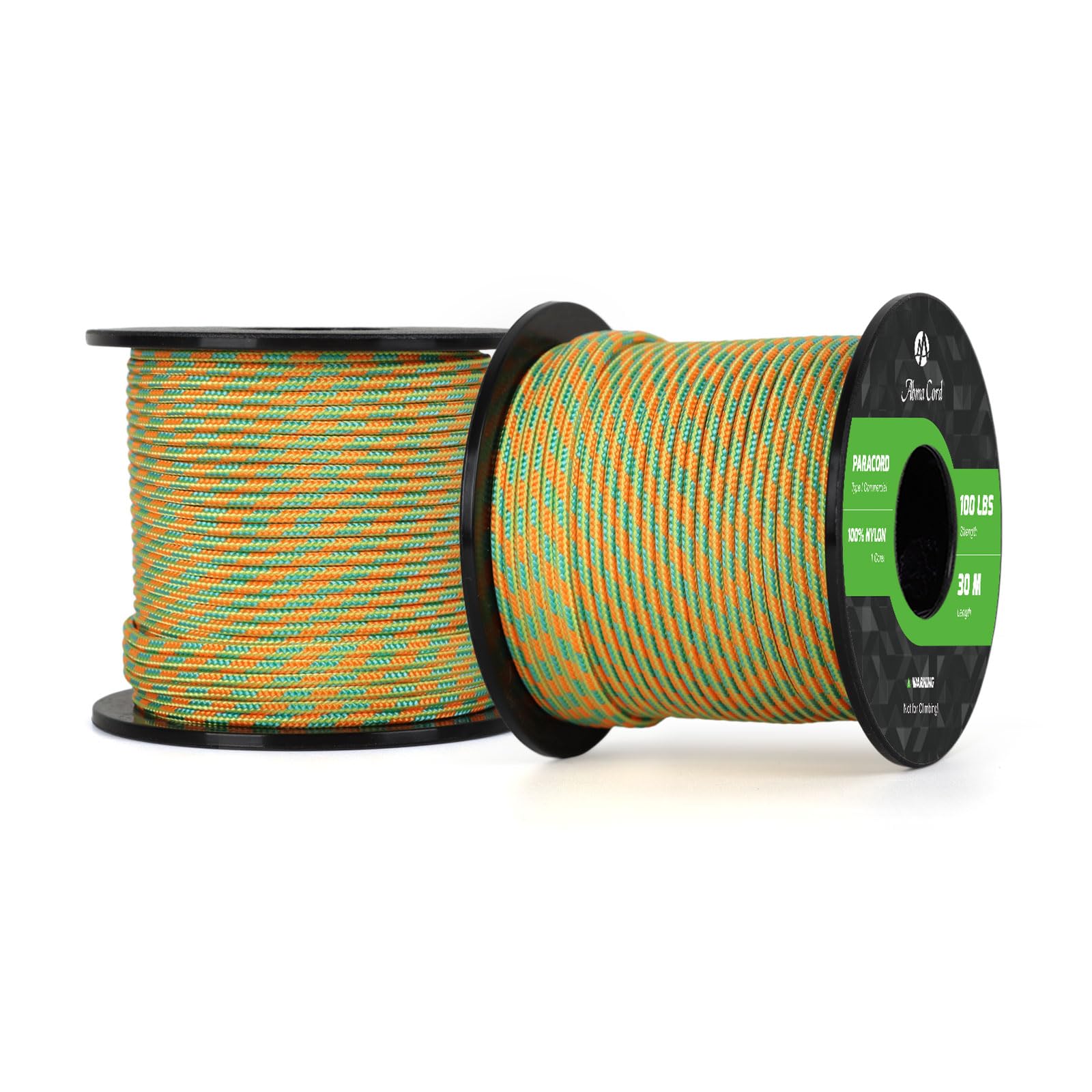 Abma Cord Paracord 100 lbs 2mm 100% Nylon 30M - Spring — image 1