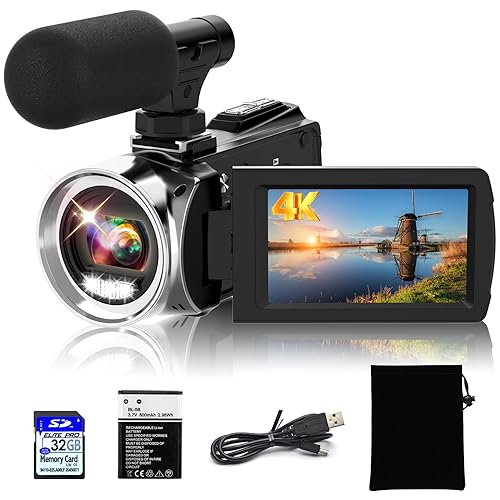 Weochi 4K Ultra HD Camcorder, 48MP 30FPS Video Recorder Digital