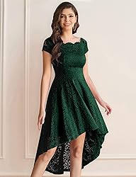 Dressystar Women's Lace Cocktail Dress Hi-Lo Off
