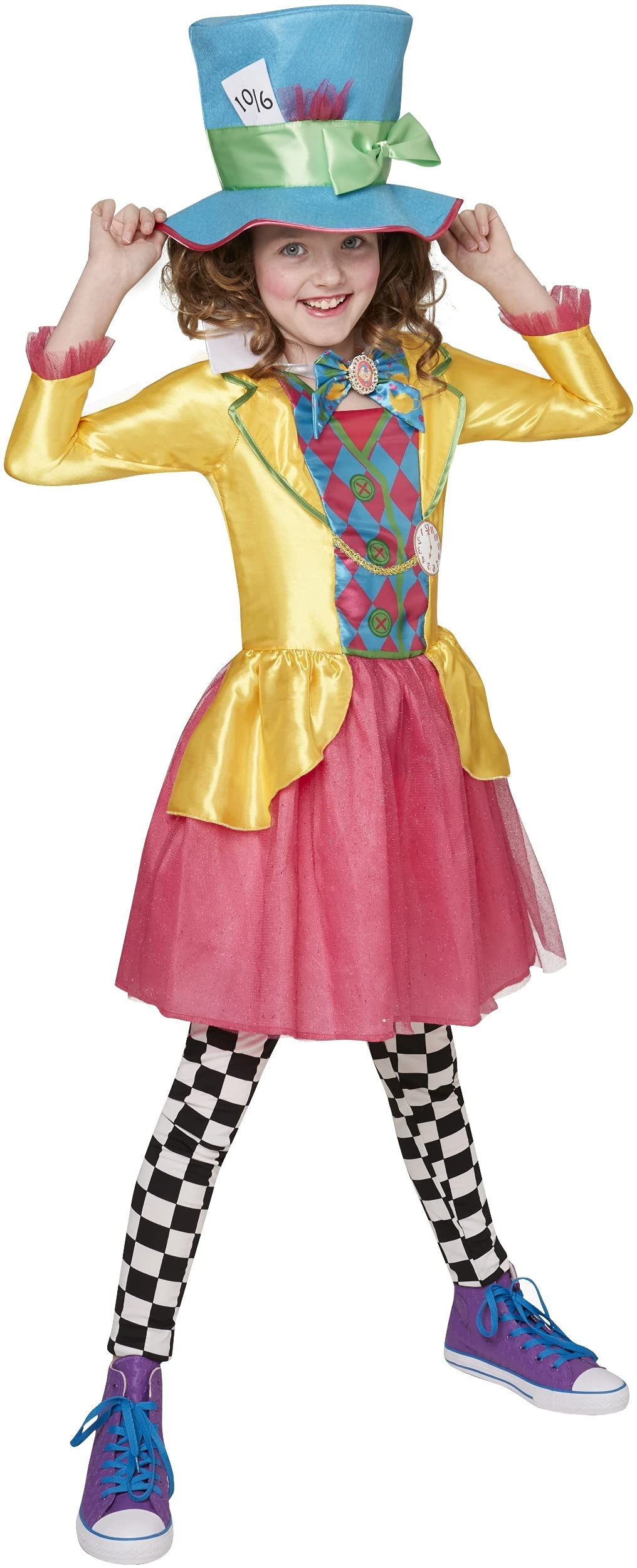 Mad Hatter Girls Fancy Dress Tea Party Book Day Alice in Wonderland Costume New (11-12 years)