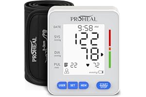 PROHEAL Blood Pressure Monitor for Home Use with Large Upper Arm Cuff - Automatic Talking Pulse and BP Machine with 240 Memory Recalls for 3 Users - Carrying Bag and Batteries Included, Backlit Digital LCD