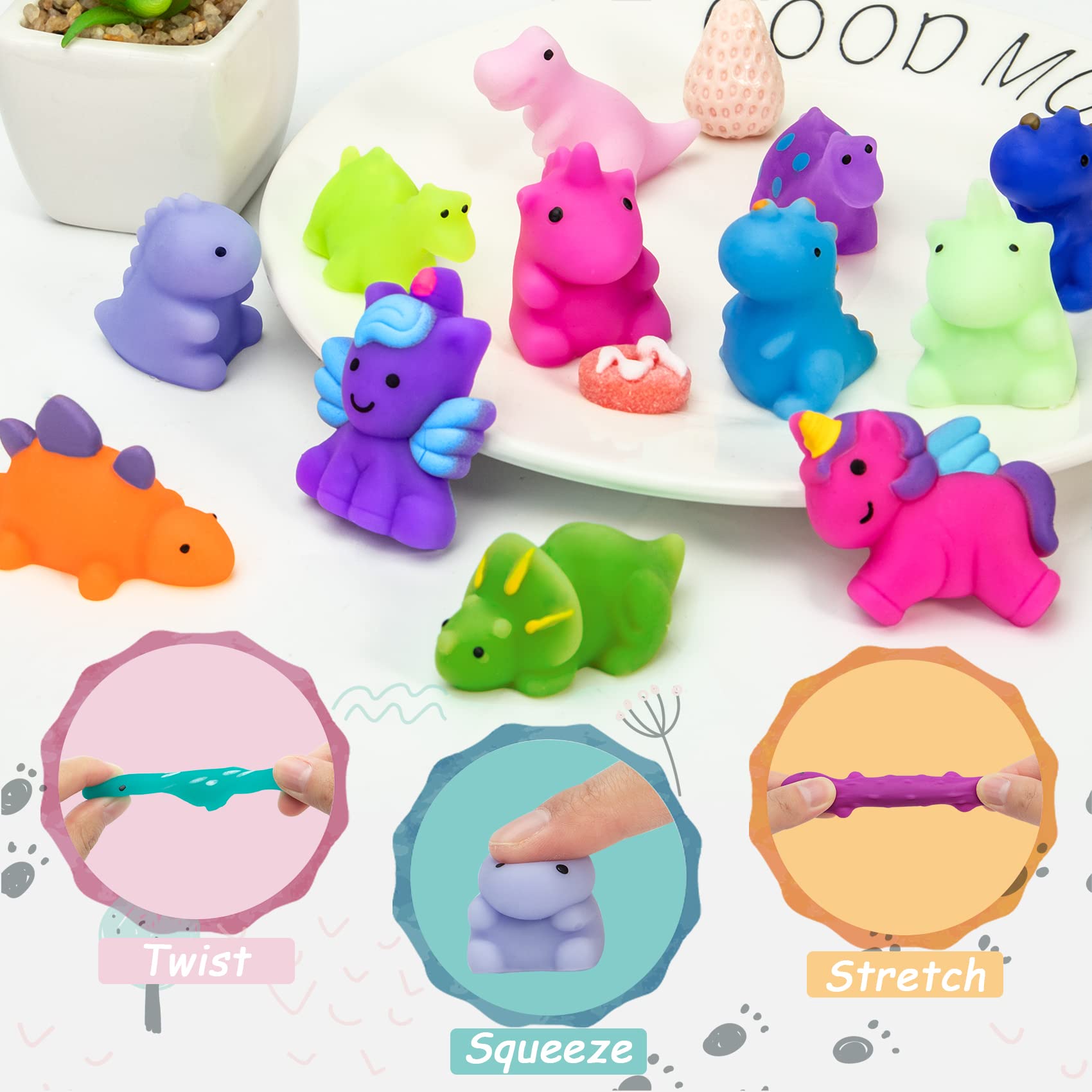 Mochi de Noël,30PCS Mini Mochi Squishy Kawaii Squishy Anti Stress,S