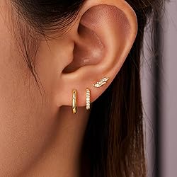 Inerney Gold Huggie Hoop Earrings Set for