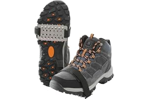 MILALOKO Crampons Ice Cleats Snow Traction Cleats for Walking on Snow and Ice Women Men Anti Slip Ice Grips for Hiking Snow Fishing Walking Mountaineering Boots Shoes