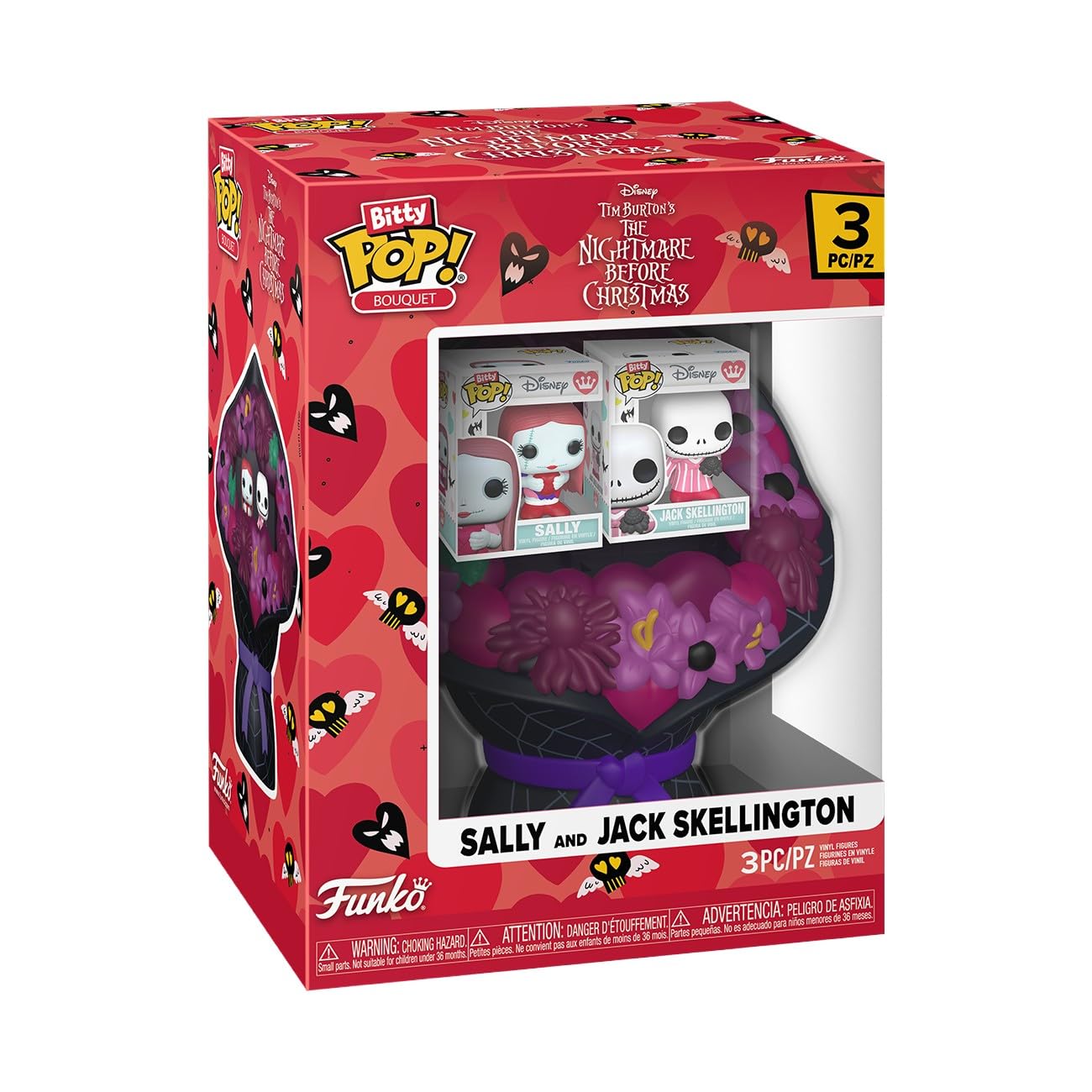 Funko Bitty Pop! Bouquet: The Nightmare Before Christmas - Sally and Jack Skellington - 0.9 Inch (2.2 Cm) Collectable - Gift Idea - Party Bags - Stocking Stuffers