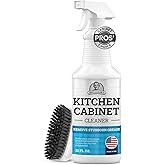 Kitchen Cabinet Cleaner &ndash; Gentle, Residue-Free and Effective Everyday Degreaser &amp; Grime Remover for Wood, Painted and Finished Furniture - Complete with Cleaning Brush &amp; Cabinet Cleaner Spray 32oz