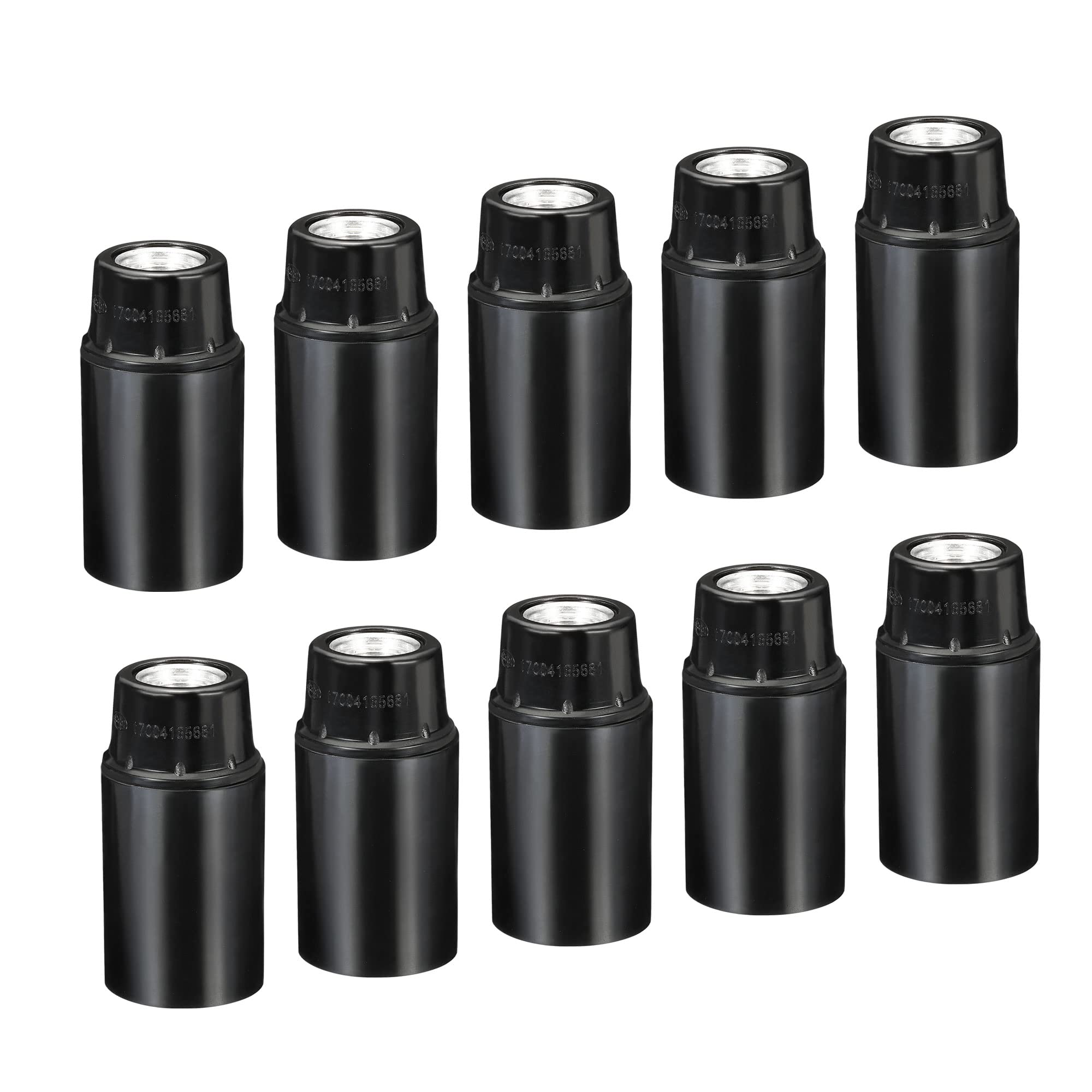PATIKIL E14 Bulb Holder Light Socket, 10 Pack Thread LED Bulb Lamp Holder for Pendant Lights, Black