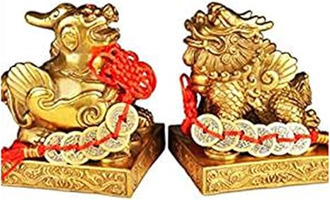 Amazon 貔貅 ヒキュウ 雄雌セット 一対 銅製 風水置物 風水グッズ インテリア お守り 2体セット 運気アップ 風水アイテム 招財 金運 ギャンブル運 財運 開運 お礼 新年 贈り物 五帝銭おまけ付き 置物 オブジェ オンライン通販