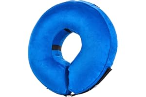 WONARBY Dog Cone Collar for After Surgery - Soft Dog Cones for Large Dog and Cats- Inflatable Elizabethan Dog Cone Collar Alternative - Adjustable Recovery Collar for Pets -Blue - Large(Neck 12"-19")