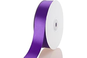 CUQIG 1 Inch Purple Ribbon, 50 Yards Craft Polyester Satin Ribbon Perfect for Gift Wrapping, Handmade Roses, Wedding Party Decorations and DIY Crafts