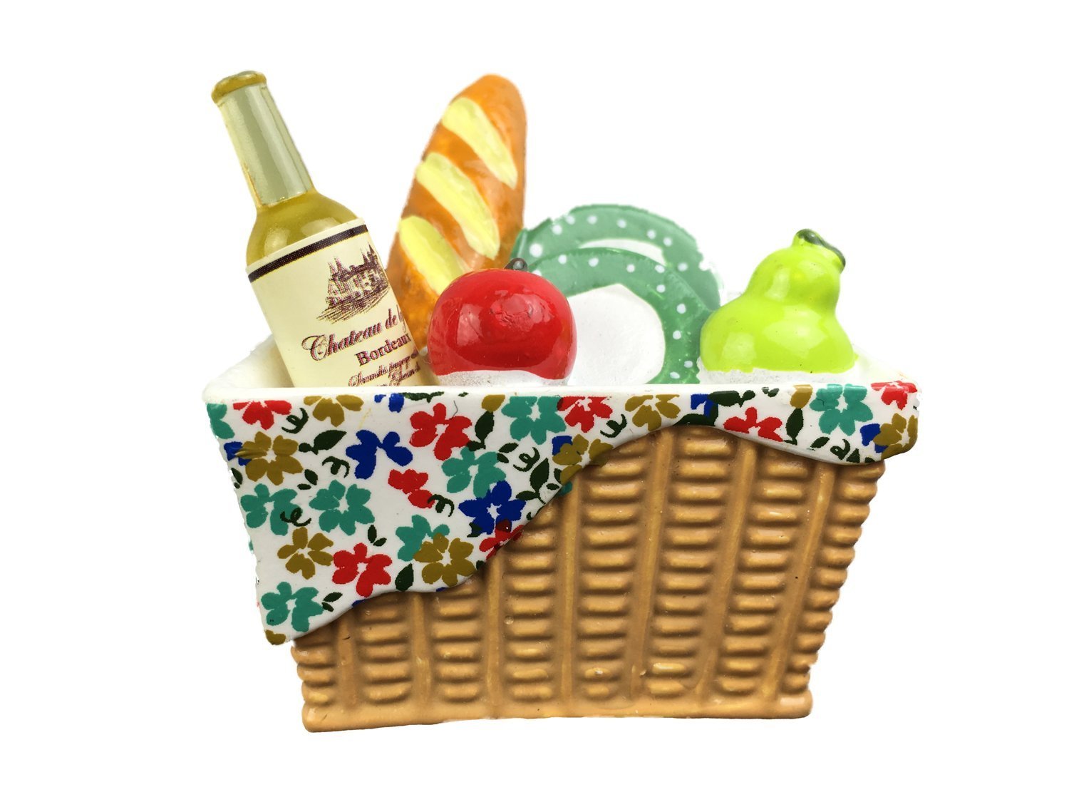 DaHanBL - Cesta de pícnic con patrón de frutas y vino, imán de ...