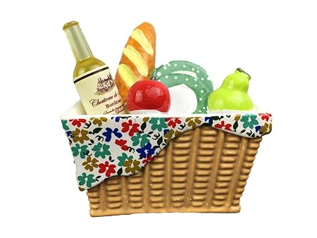 DaHanBL - Cesta de pícnic con patrón de frutas y vino, imán de ...