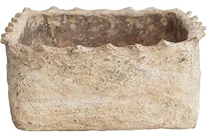 Creative Co-Op Boho Decorative Handmade Paper Mache, Natural Container, Ivory