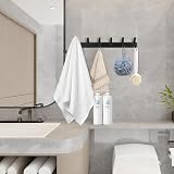 AUXHCYL Coat Hooks Wall Mounted 2 Packs 6 Hooks Rust Proof 15 kg Black view 3