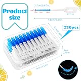 RAYITO 220 Pieces Interdental Brushes Silicone Blue Dental Floss Picks view 2