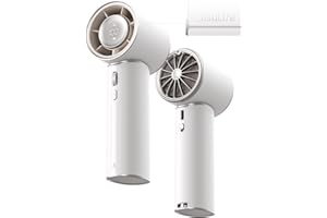 JISULIFE Handheld Fan Pro1 Mini - Refined Utility: Elite PU Leather, 30 Hour Cooling Power, Aroma Pod, 100-Speed Precision, P