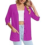 DB MOON Womens Summer Lightweight Cardigan 3/4