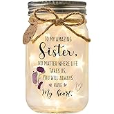 SOLMAY Sister Gifts from Brother or Sister – Sentimental Keepsake Jar, Birthday Gifts for Women, Meaningful Gift for Her, Just Because or Thank You Present, Ready to Gift