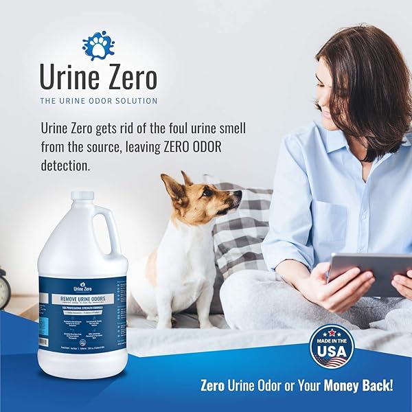 URINE ZERO PET ODOR ELIMINATOR SPRAY – BIO-ENZYME CLEANER FOR DOG & CAT URINE | INSTANTLY REMOVES ODORS ON ARTIFICIAL GRASS, CARPET, RUGS & TILE | PET & KID SAFE, 32 OZ READY-TO-USE