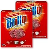Brillo Steel Wool Soap Pads, Long Lasting, Original Scent Cleaning, 18 Count (Original, 18 Count (Pack of 2))