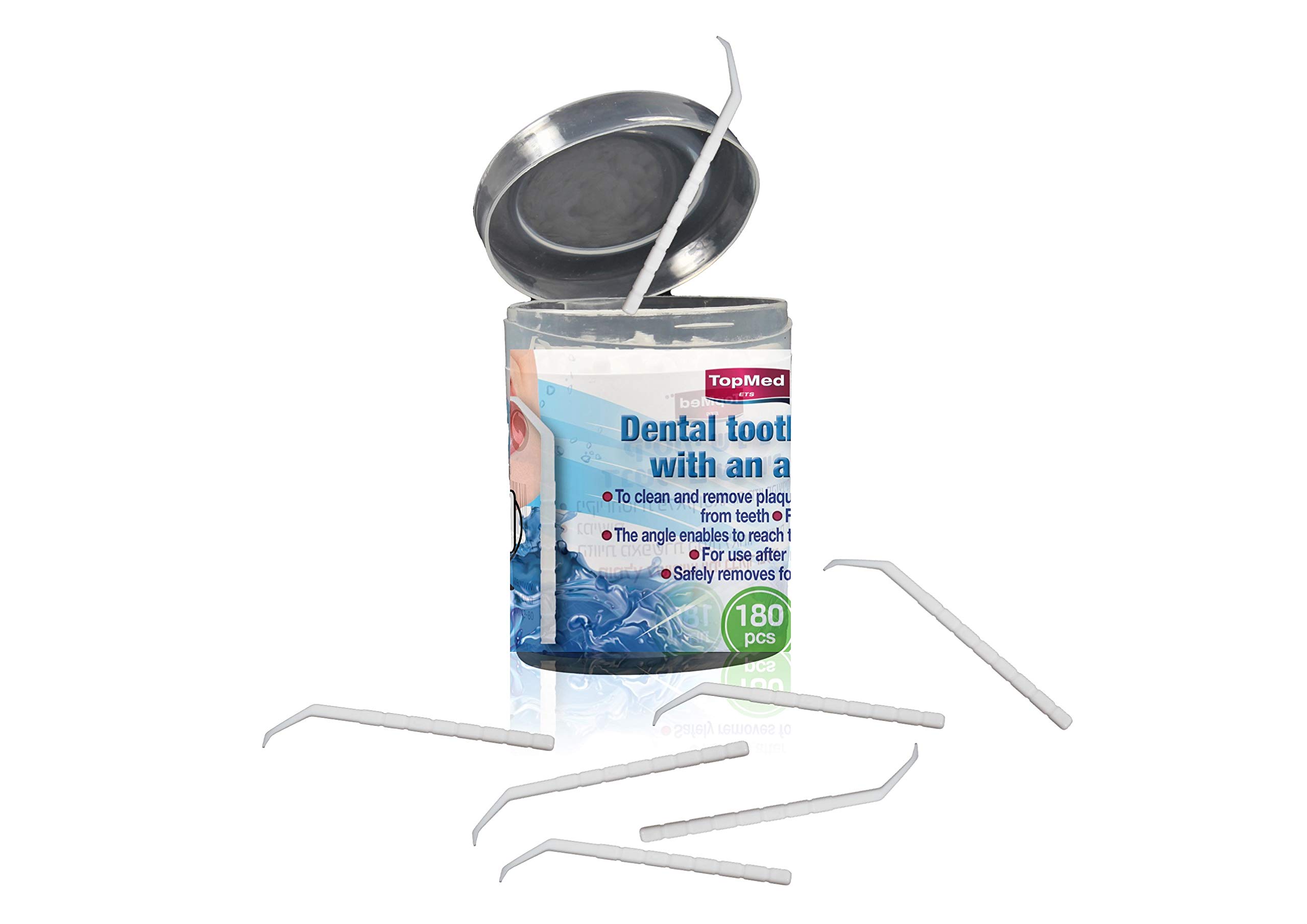 Oral Care Dental Teeth Pick with Angle Plastic Teeth Floss Toothpick with Angle 180 Count