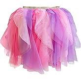 Girls Layered Rainbow Tutu Skirt Colorful Tulle Tutu Skirts Princess Ballet Skirt Dress Up Costume for Kids Birthday Party
