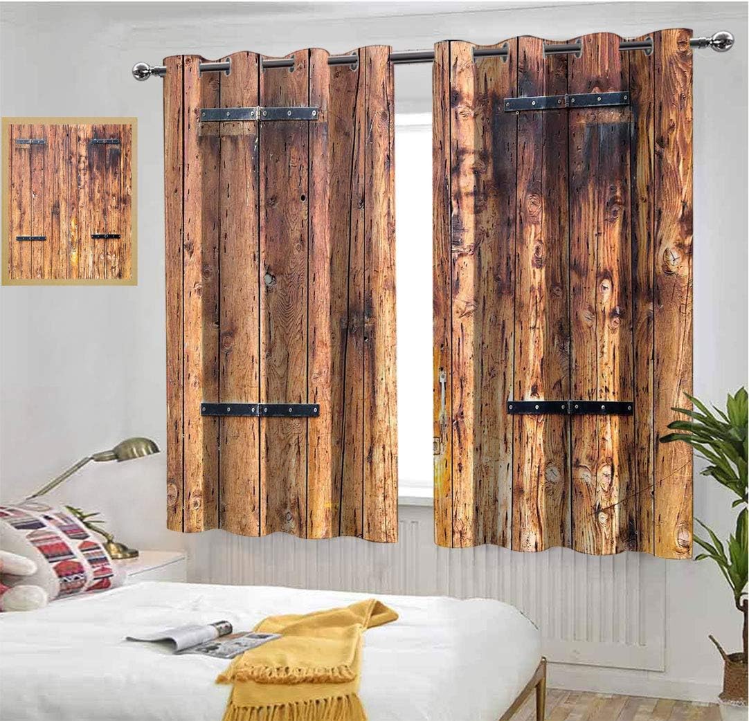 Amazon.com: Coloufules Amazing Rustic Blackout Curtain Antique Timber