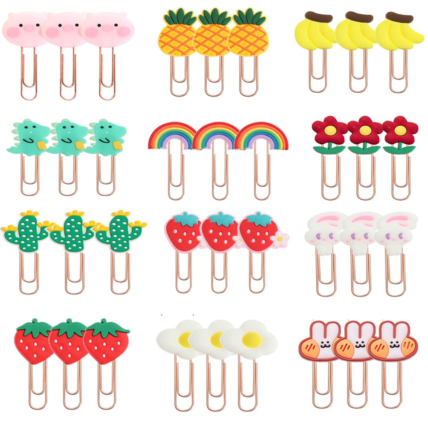 Photo 1 of ELANE 36 pcs Silicone Paper Clips Bookmarks Dispenser Bookmark Memo Clip for Kids School Teacher Office Supply Student Stationery.