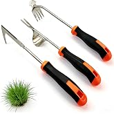 3 in 1 Garden Weeding Tool Set &ndash; Manganese Steel Weed Puller, Crack &amp; Crevice Weeder, Ergonomic Scratch Tool for Vegetable Gardening, Lawn Yard Flower Bed Weeding &ndash; Heavy Duty Rustproof Hand Tools