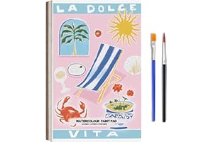 Mini Paint Pad, Cute Pocket Watercolor Paint Book, Kids DIY Mini Watercolor Pad, Protable Workbook, Coloring Book for Adults 