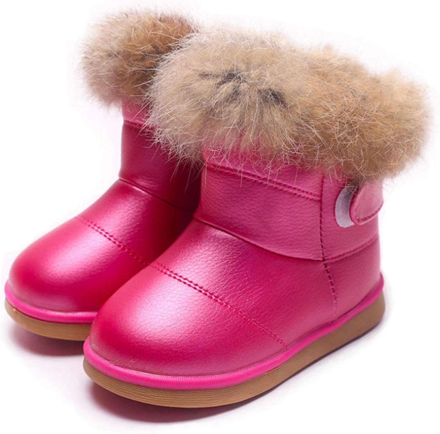Girls Snow Boots Children Solid Color Casual Round Toe Flat Ankle Boots