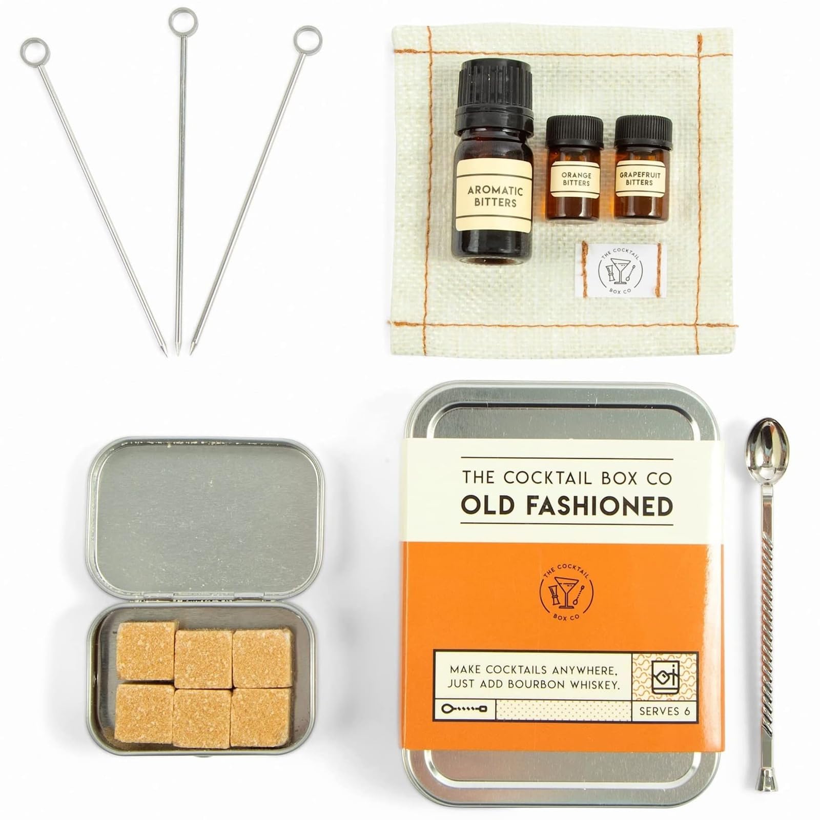 The Old Fashioned Cocktail Kit - The Cocktail Box Co. Premium Cocktail Kits - Make Hand Crafted Cocktails. Great gift for any cocktail lover and makes the perfect travel companion! (1 Kit)