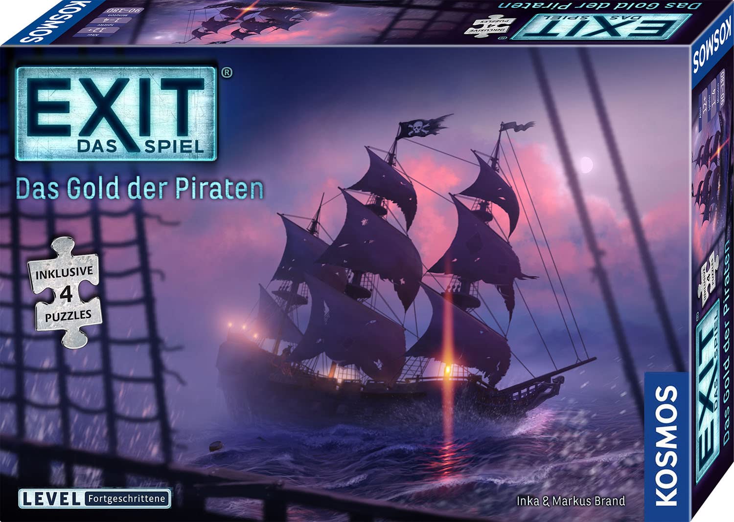KOSMOS 683108 EXIT® - Das Spiel + Puzzle - Das Gold der Piraten, Level: Fortgeschrittene, Escape Room Spiel mit Puzzle, EXIT Game für 1-4 Personen ab 12 Jahre, einmaliges Gesellschaftsspiel