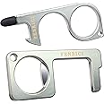 Touchless Door Openers by Fenrici, No Touch Keychain Tool, Stylus Pen, Holiday Stocking Stuffer, Key Tool – Ideal Gadget to Push Elevator Buttons & Touch Screens, Silver, 2Pack