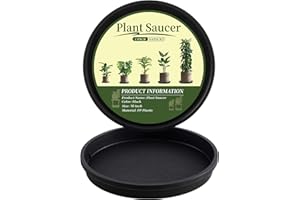 NATSUKY Plant Saucer 10 Inch 2 Pack, 8 10 12 14 Inch Plant Trays Round for Indoors Heavy Duty Plastic Flower Plants Saucers for Pots Outdoors No Holes Drip