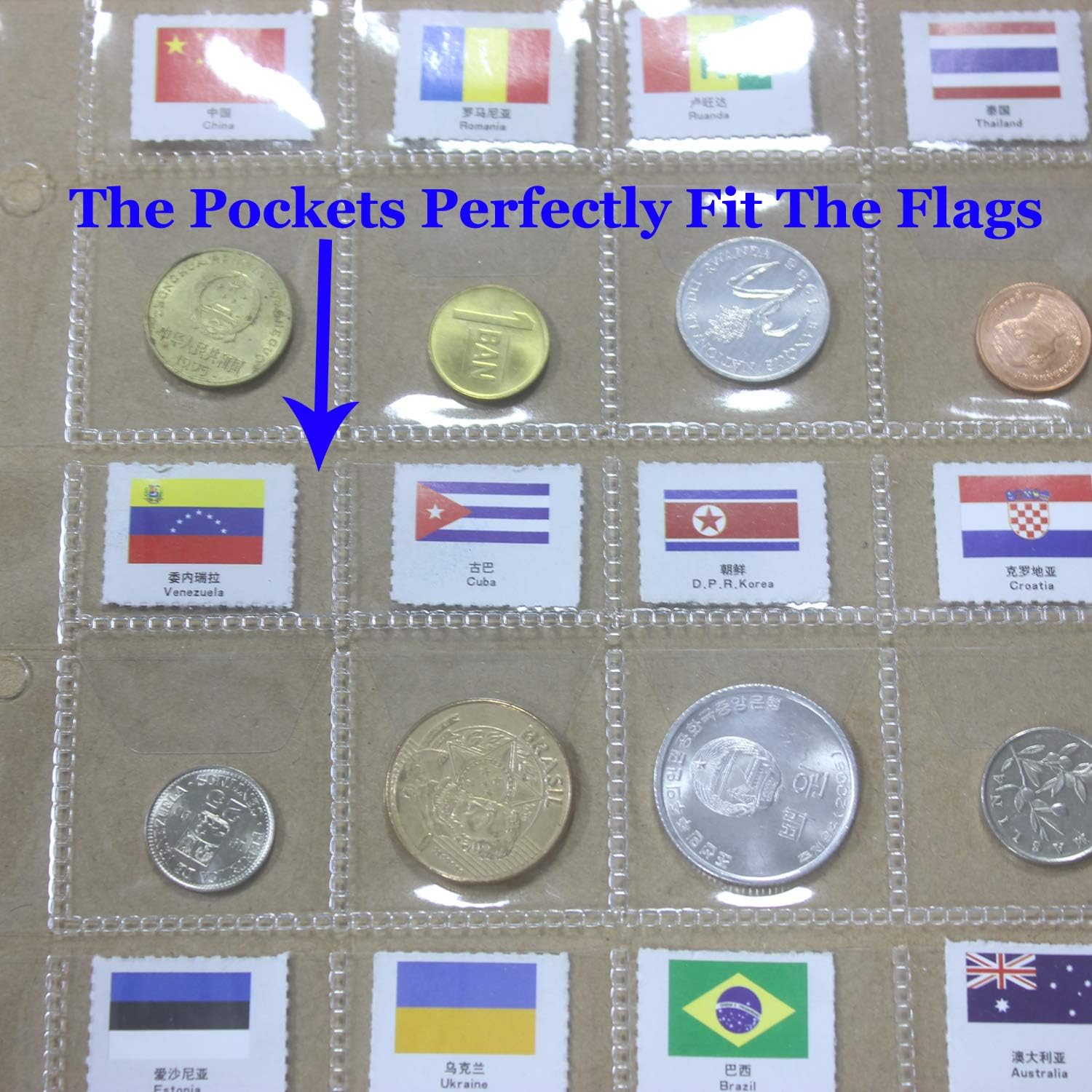 Yakin shop 10Pack Upgraded Plastic Coin Pocket Page Protectors Coin