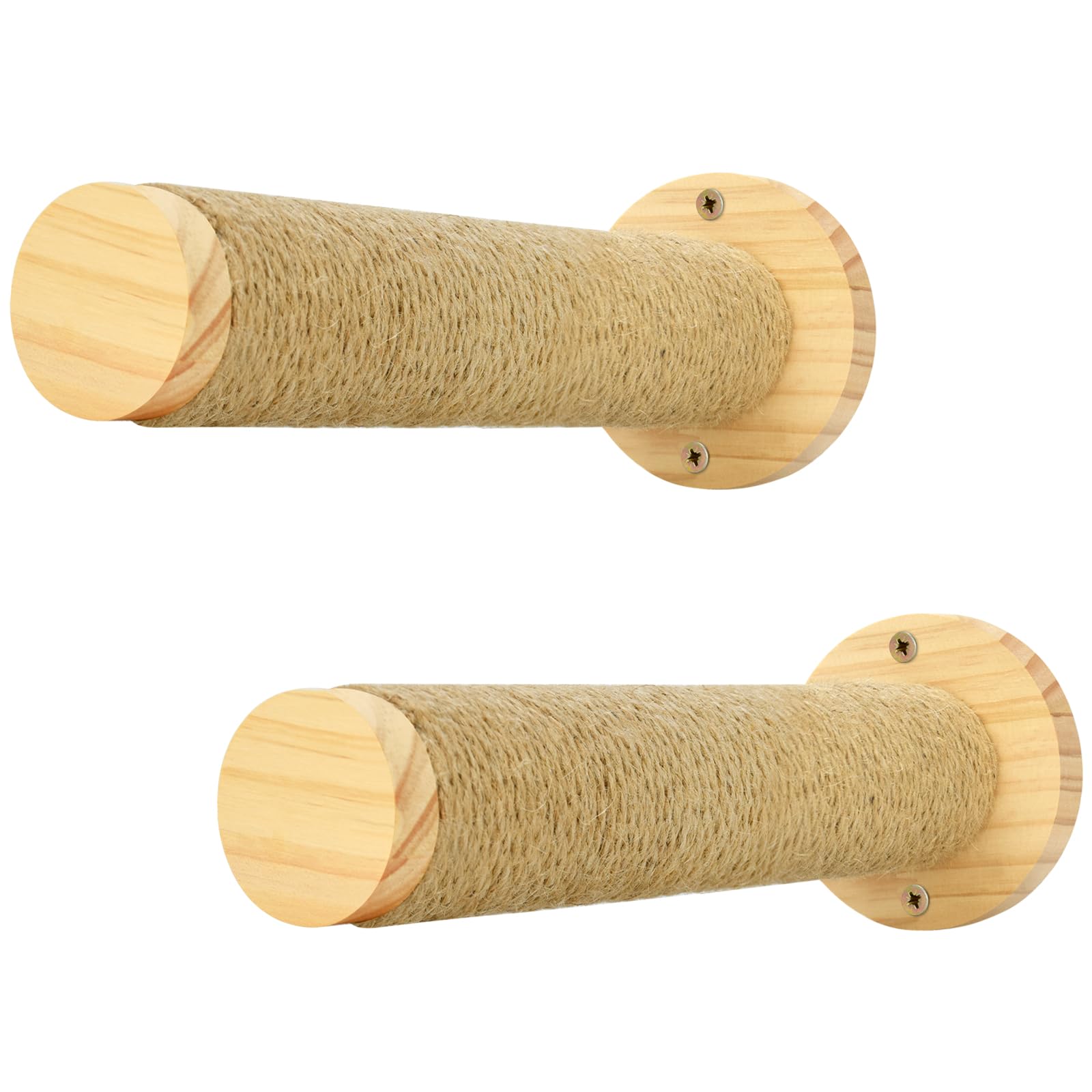 VANLAN Cat Wall Steps, 11.8 Inch Drywall Mounted Cat Stairs with Jute Rope Scratching Shelf - 2 Pack