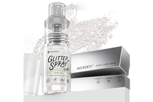 HUEBEATY White Edible Glitter Spray for Cakes – 10g Food Grade Luster Dust Spray for Cocktails, Drinks, Cupcakes, Cookies, Strawberries & Chocolate Decorating – Edible Cake Glitter Dust