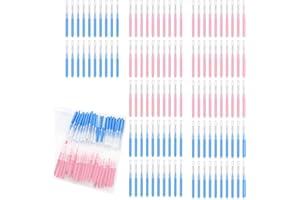 HUIAWAY 120pcs Interdental Brushes, 0.5mm Braces Brush for Cleaner Interdental Brush, 360° Bendable Soft Tooth Flossing Head 