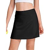 HASMES Girls Tennis Skirt with Shorts High Waist Athletic Skort with Pockets Golf Cheer Running
