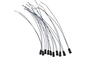 TOBBOMEY 10pcs G4 Low Voltage Plastic Lamp Holder with Fluoropolymer Wire 20cm Lamp Socket Base for LED