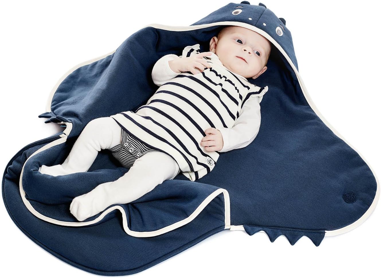 Wallaboo Baby Blanket Animal, Pram Or Car Seat and Travel, Supersoft 100% Pure Cotton, Newborn Upto 9 Months, 90 x 70 cm, 4 Fun Characters Color: Blue Dragon , BCA.0118.5623