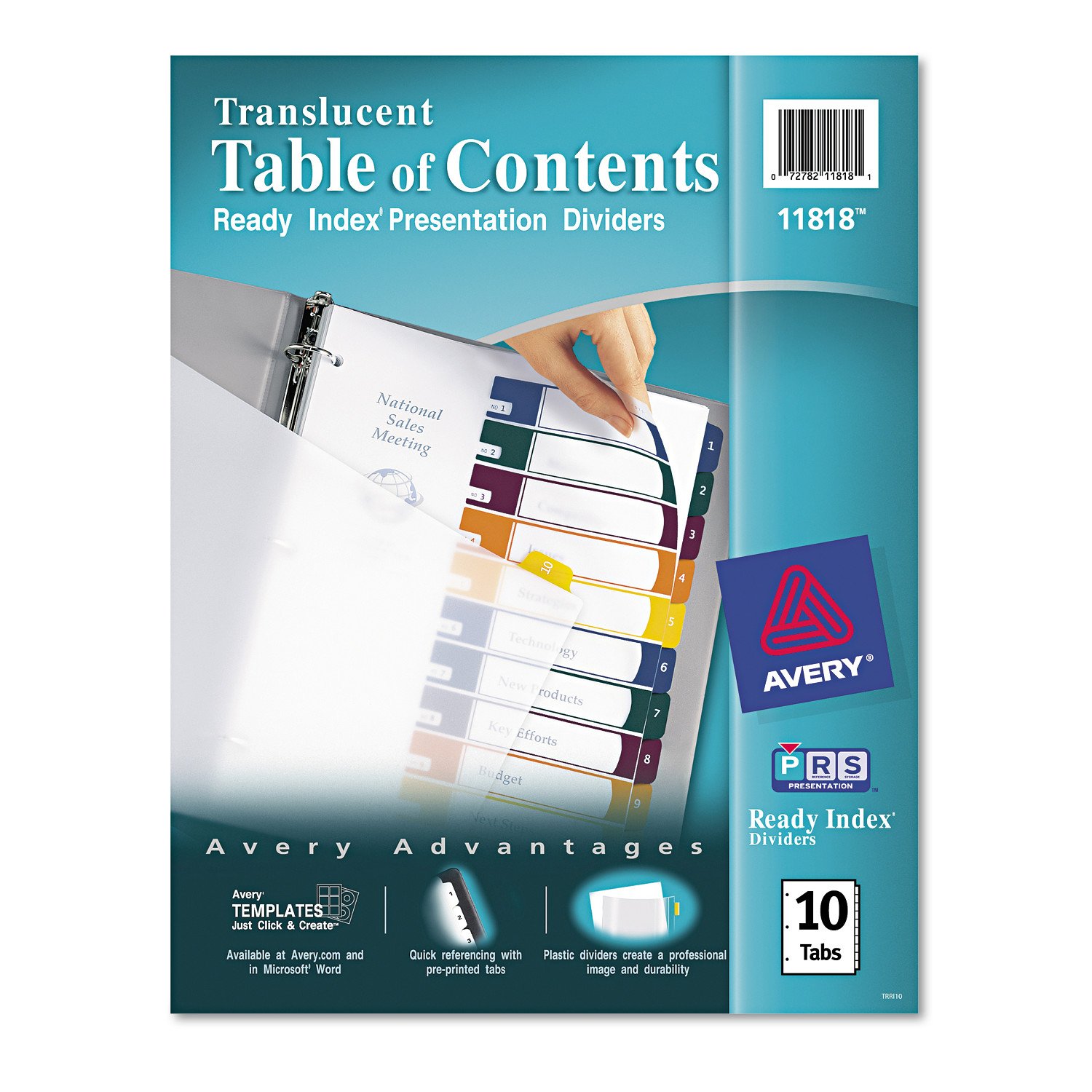 Avery Ready Index Translucent Table of Contents Dividers, 10Tab Set (11818) Amazon.ca Office
