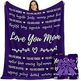 Mom Blanket 50"x60" in Gift Ready Packaging | Cozy Dyed Fleece Throw Blanket by FiloEstilo - Best Mom Ever Gift for Couch or Bed | Special Present from Daughter or Son