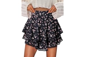 onlypuff Flowy Shorts for Women Ruffle Skorts Mini Skirts High Waisted Teen Gilrs Tennis Skort Summer Shorts