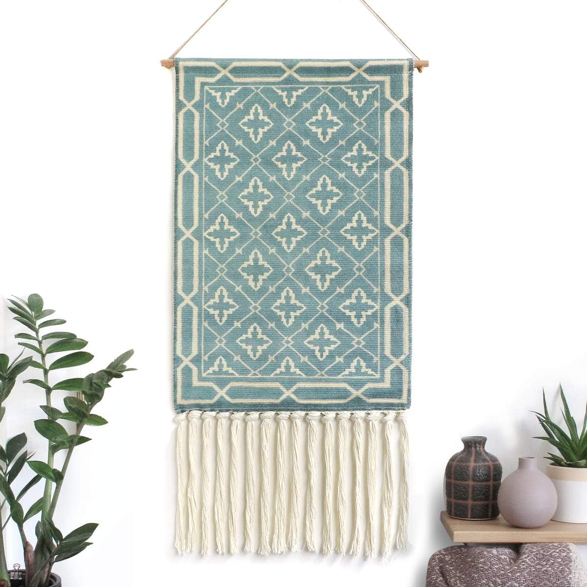 Tapestries - Dremisland Macrame Woven Wall Hanging Tapestry- Boho Chic Bohemian Home Decor Geometric Art Decor Boho Backdrop - Beautiful Apartment Dorm Room Door Decoration, 15
