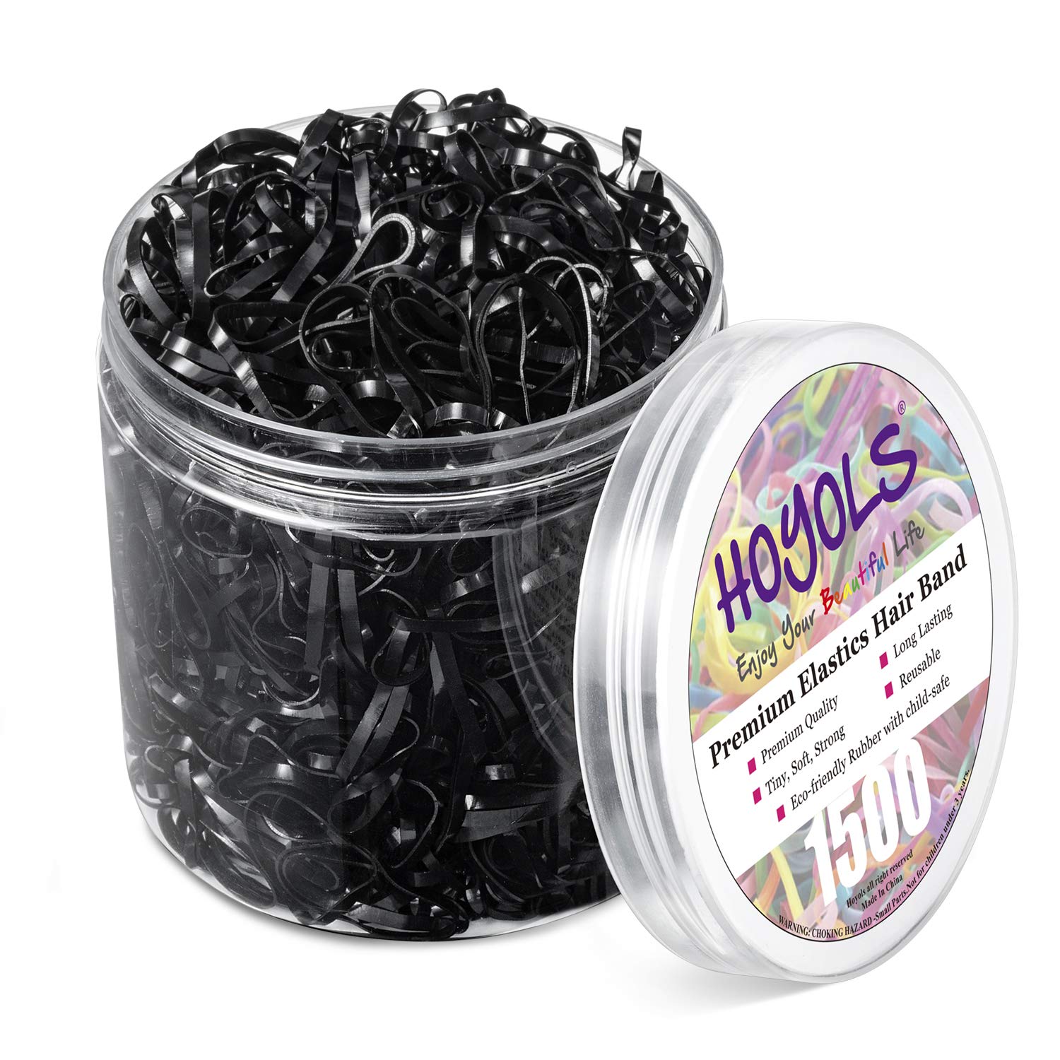 Black Elastic Hair Ties Rubber Bands Mini Polyband Soft Ponytail Holder for Kids Baby Girls Pack Hoyols 1500 : Beauty