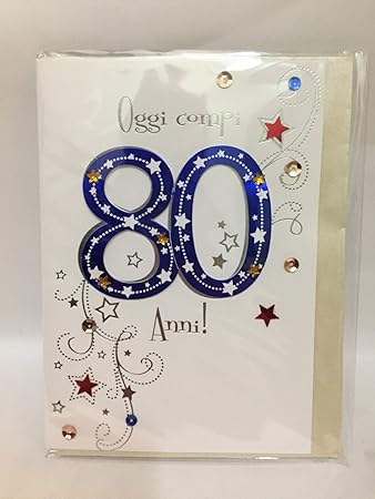 Biembi Spa Biglietto Auguri 80 Anni Amazon It Giochi E Giocattoli