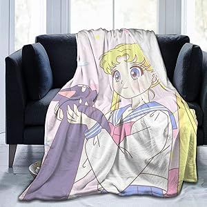 Evanvaughn Sailor-Moon Throw Blanket. Lightweight Ultra-Soft Micro Fleece for Couch Cover Home Decor 80"X60"