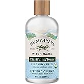 Humphreys Witch Hazel Clarifying Toner | Wild Harvested Witch Hazel | USDA Organic | Natural | Hydrating | Clears Pores & Removes Oil | 8 Fl Oz